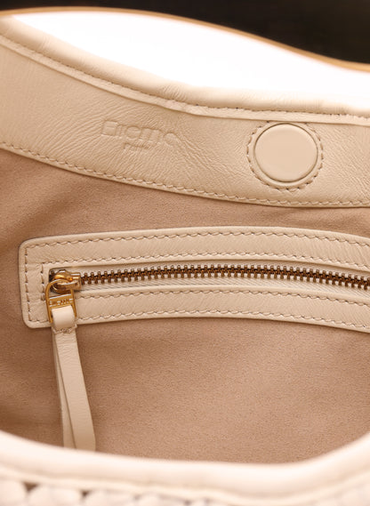 Boomerang Woven Leather Ivory