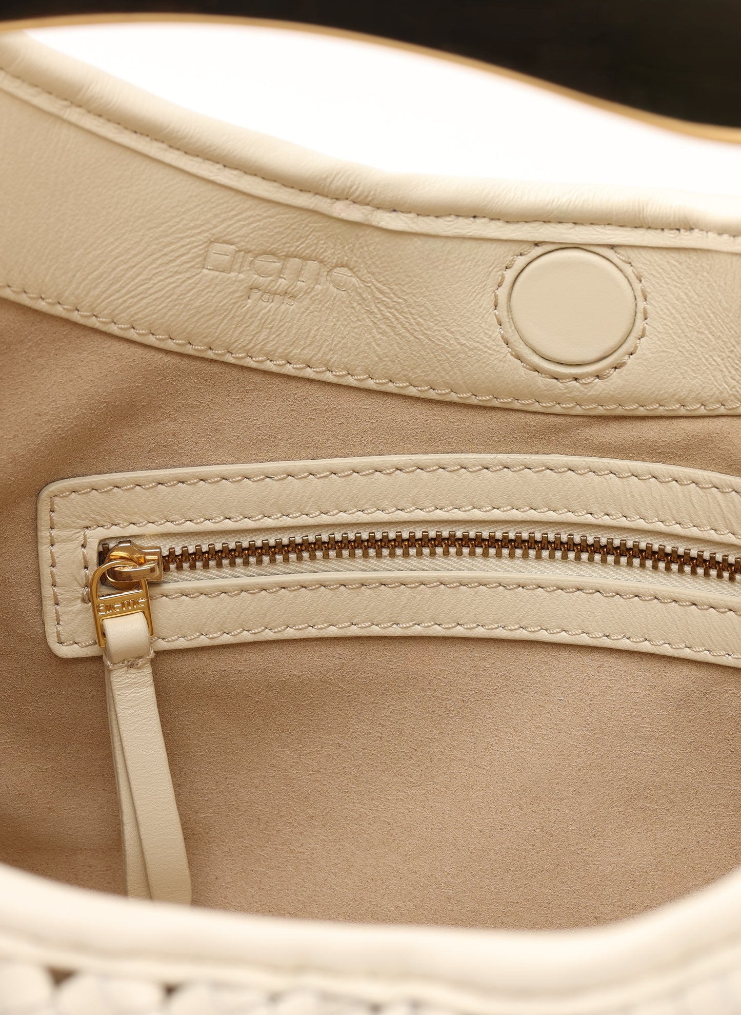 Boomerang Woven Leather Ivory