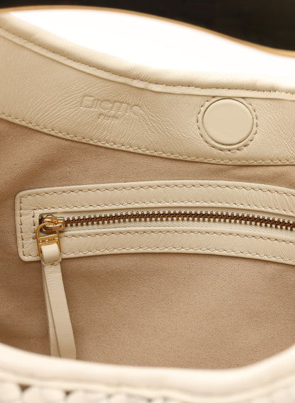Boomerang Woven Leather Ivory
