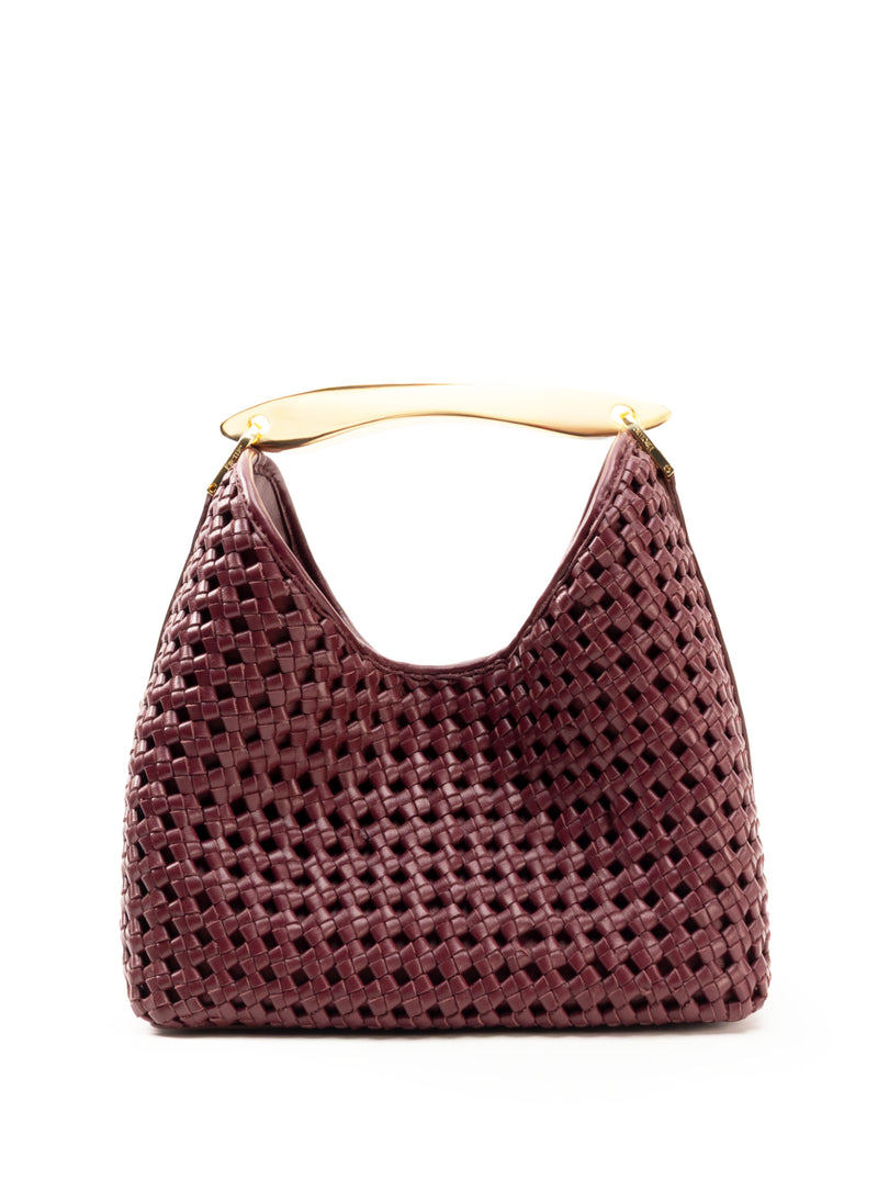 Boomerang Woven Leather Burgundy