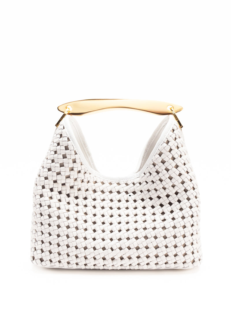 Boomerang Woven Leather White