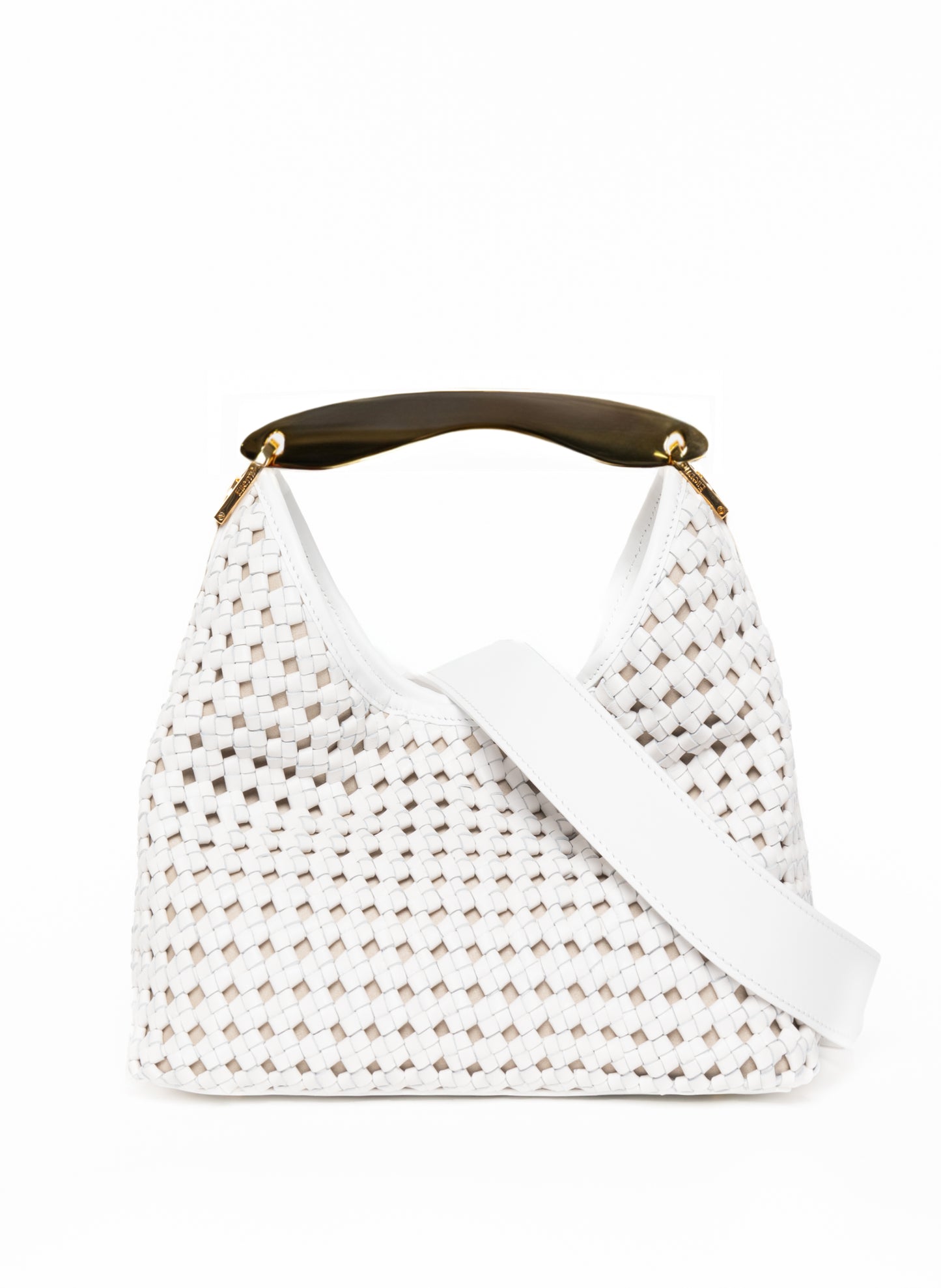 Boomerang Woven Leather White