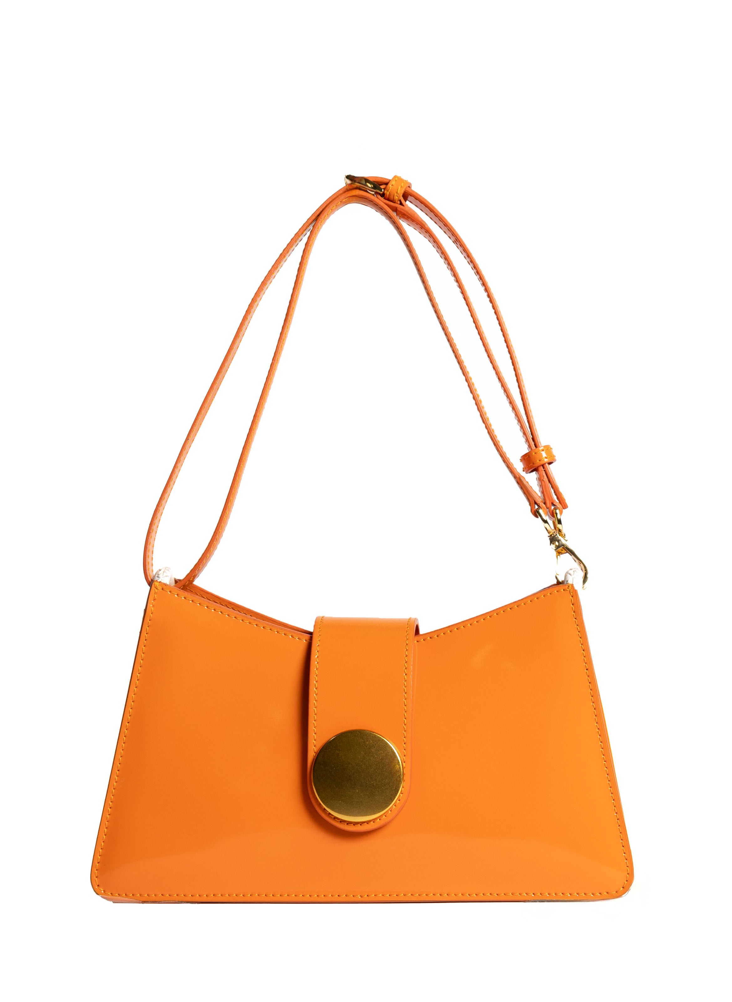 Buckle Shoulder Bag Mirror Orange White Elleme