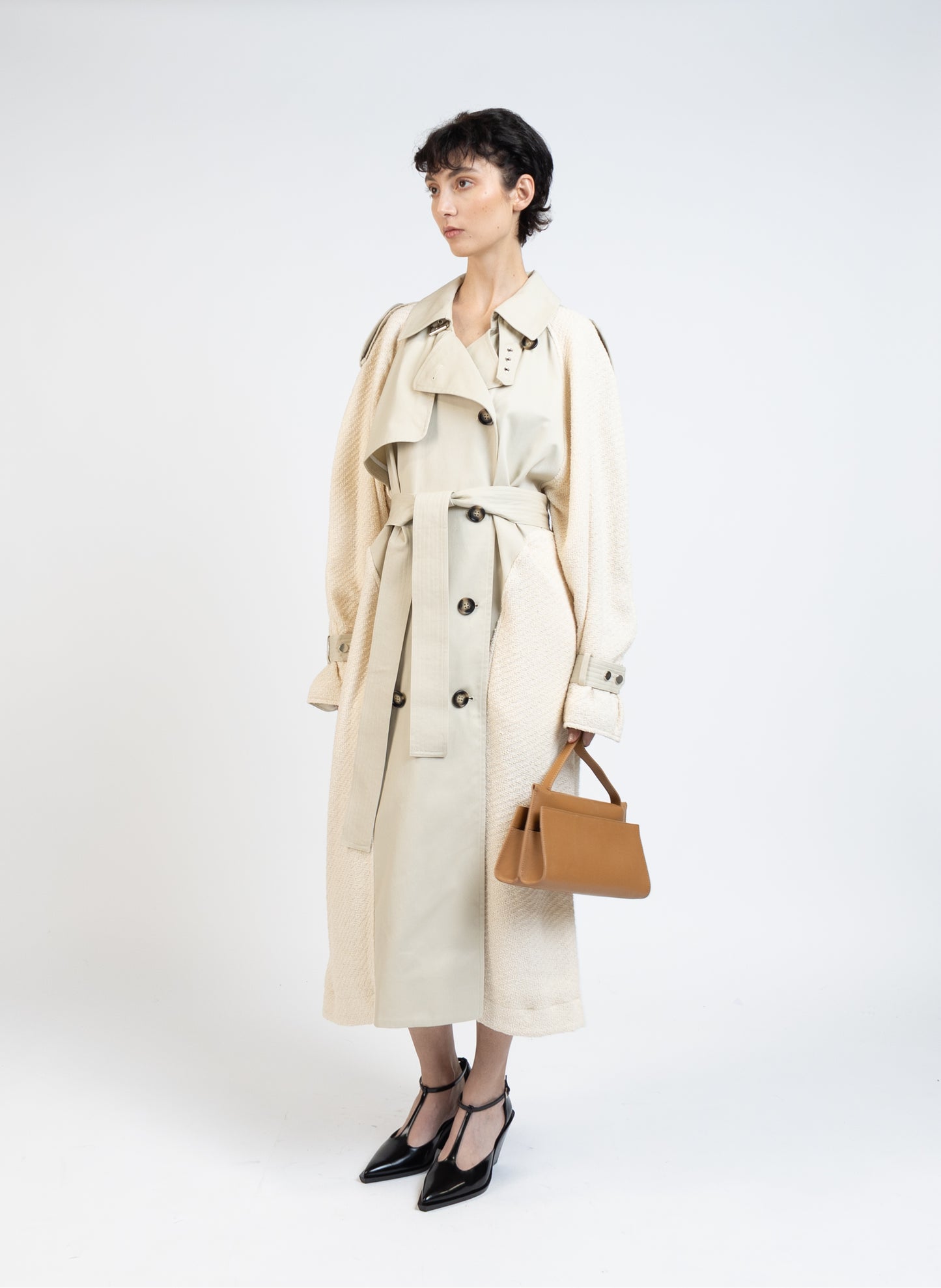 Double Breasted Trench Coat/Beige