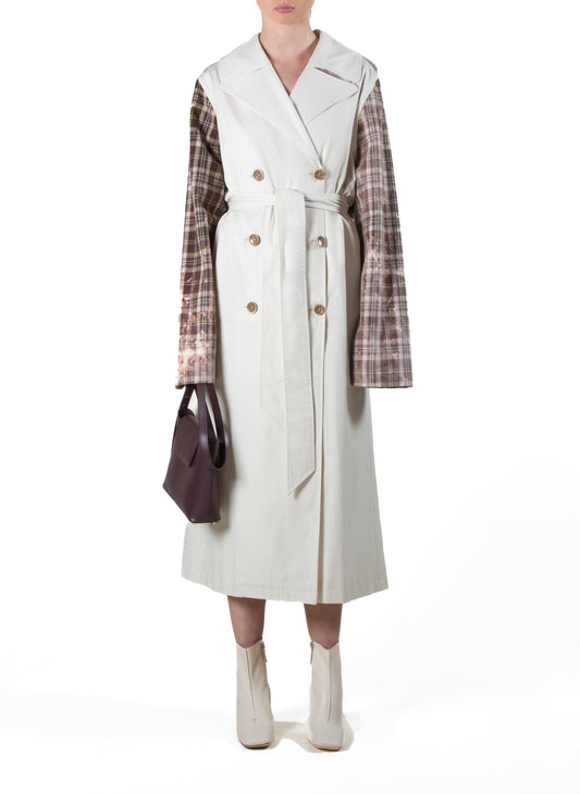 Checked Trench Coat