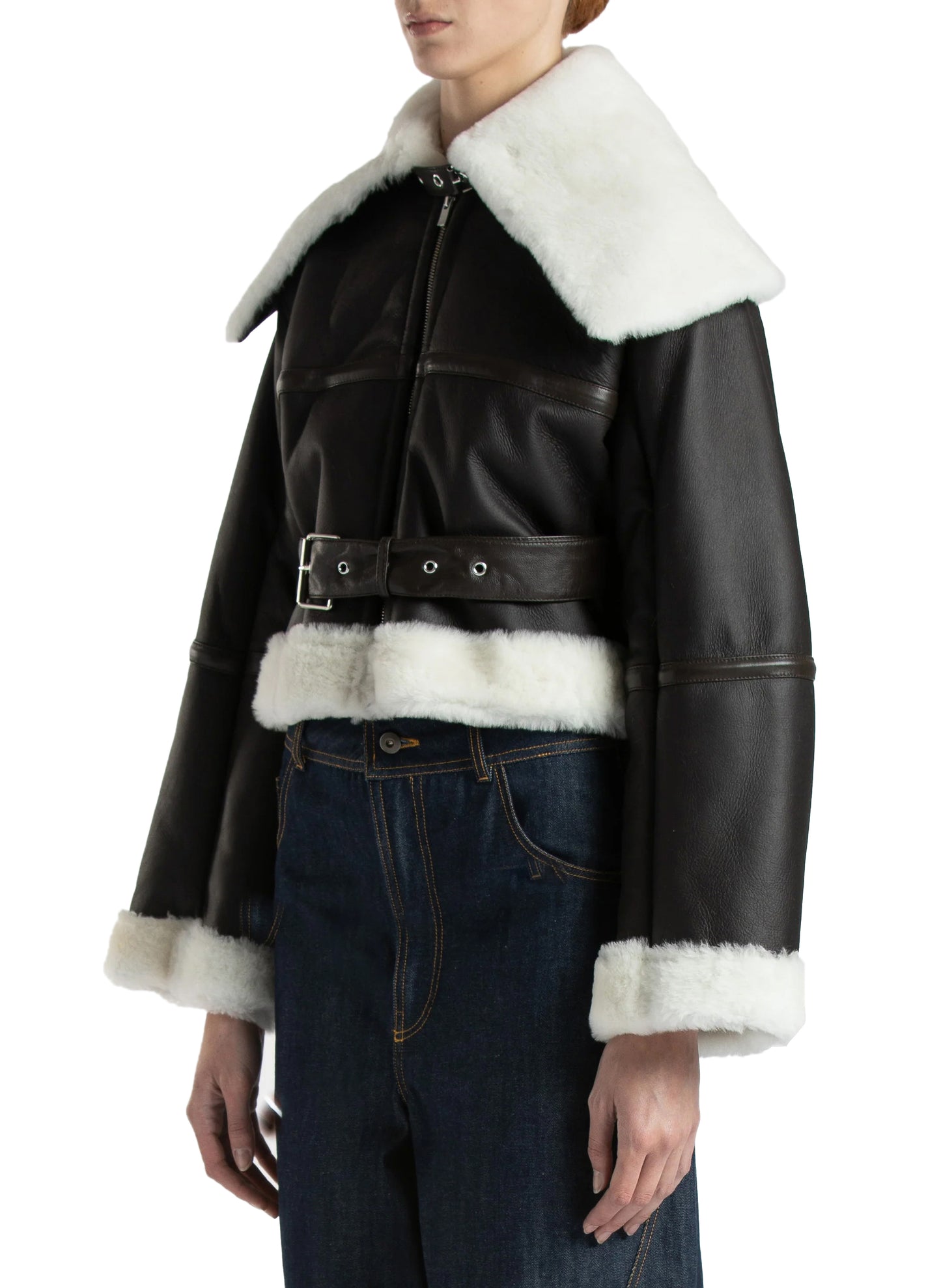 Shearling Cropped Coat