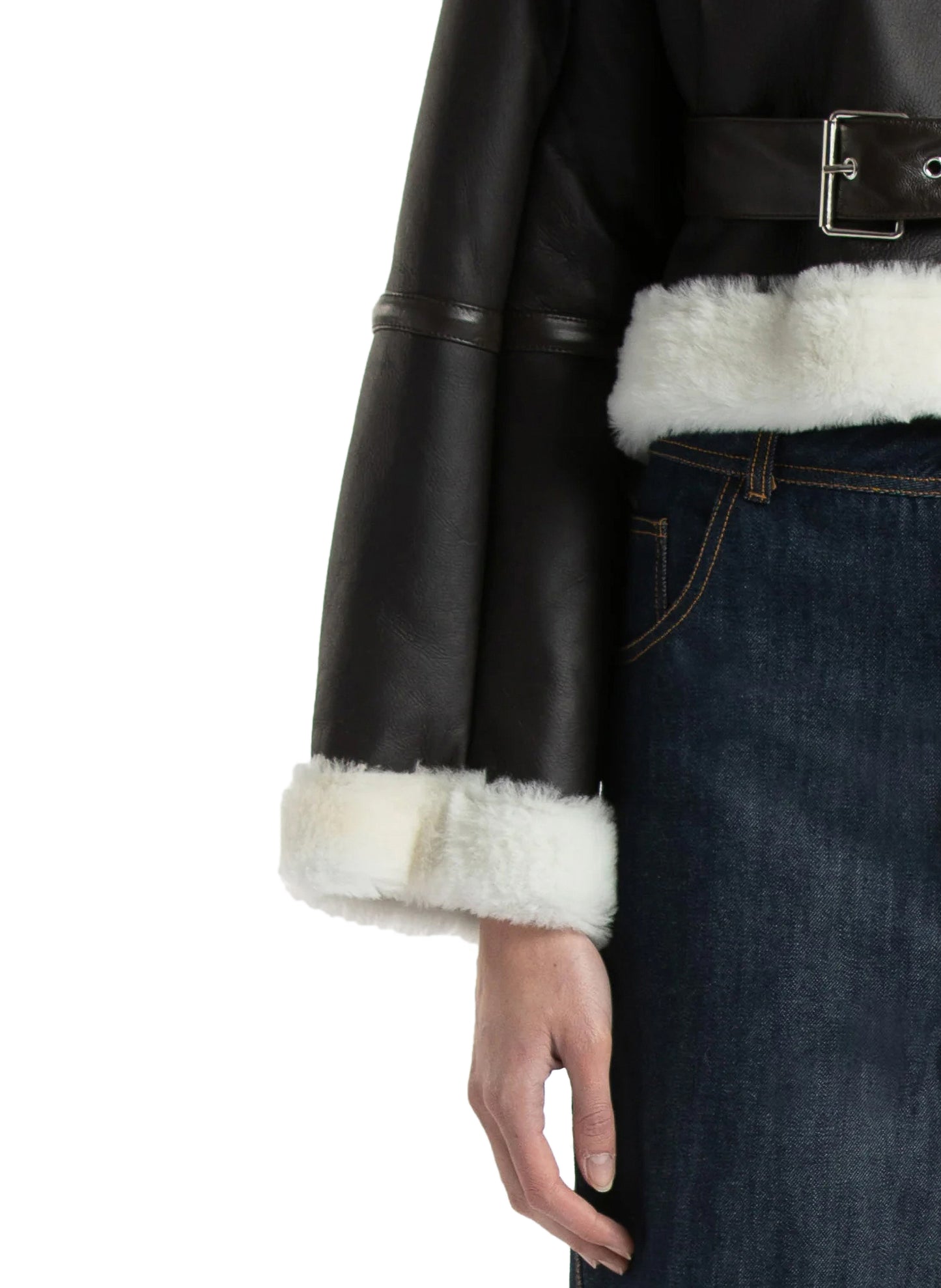 Shearling Cropped Coat
