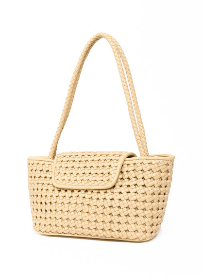 Courrier Tote Woven Leather Butter