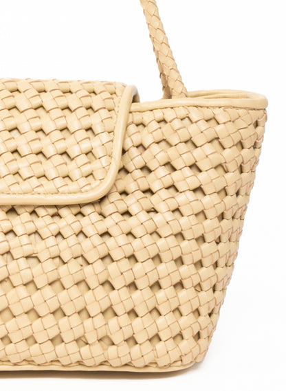 Courrier Tote Woven Leather Butter