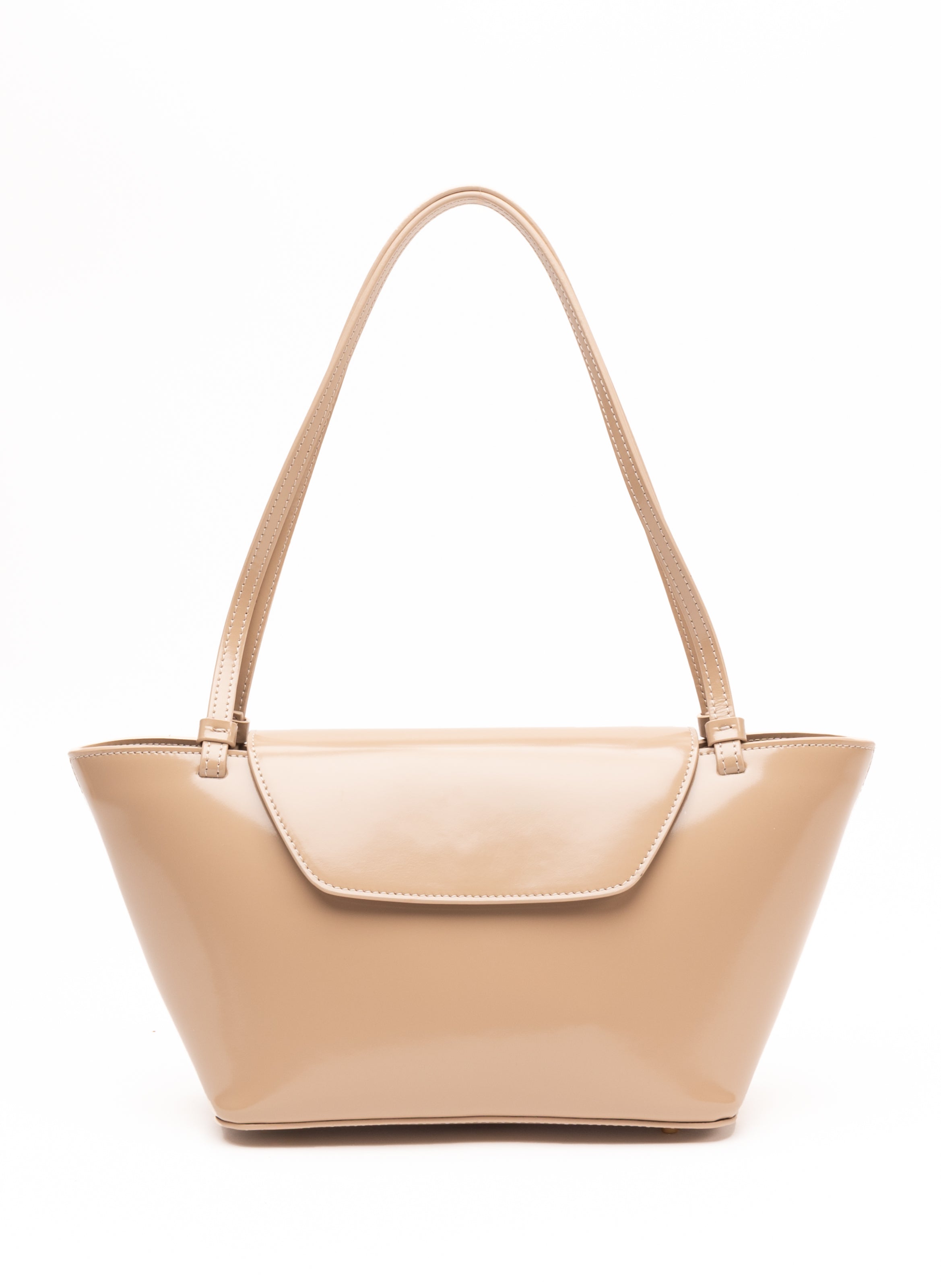 Courrier Tote Patent Leather Beige Elleme