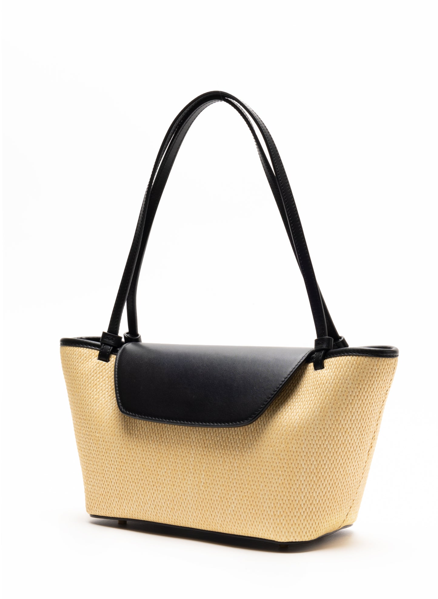 Courrier Tote Raffia/Leather Natural/Black