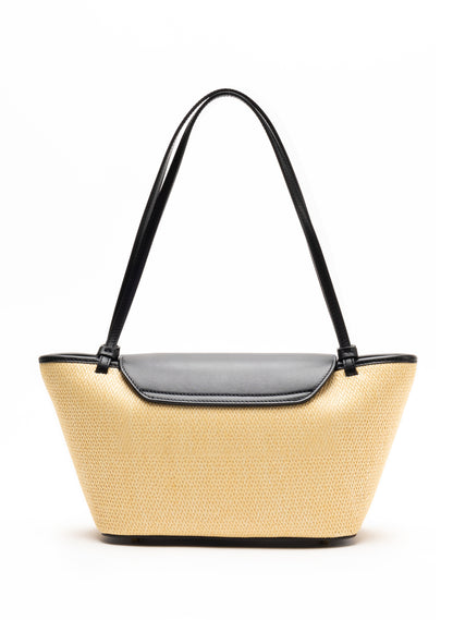 Courrier Tote Raffia/Leather Natural/Black