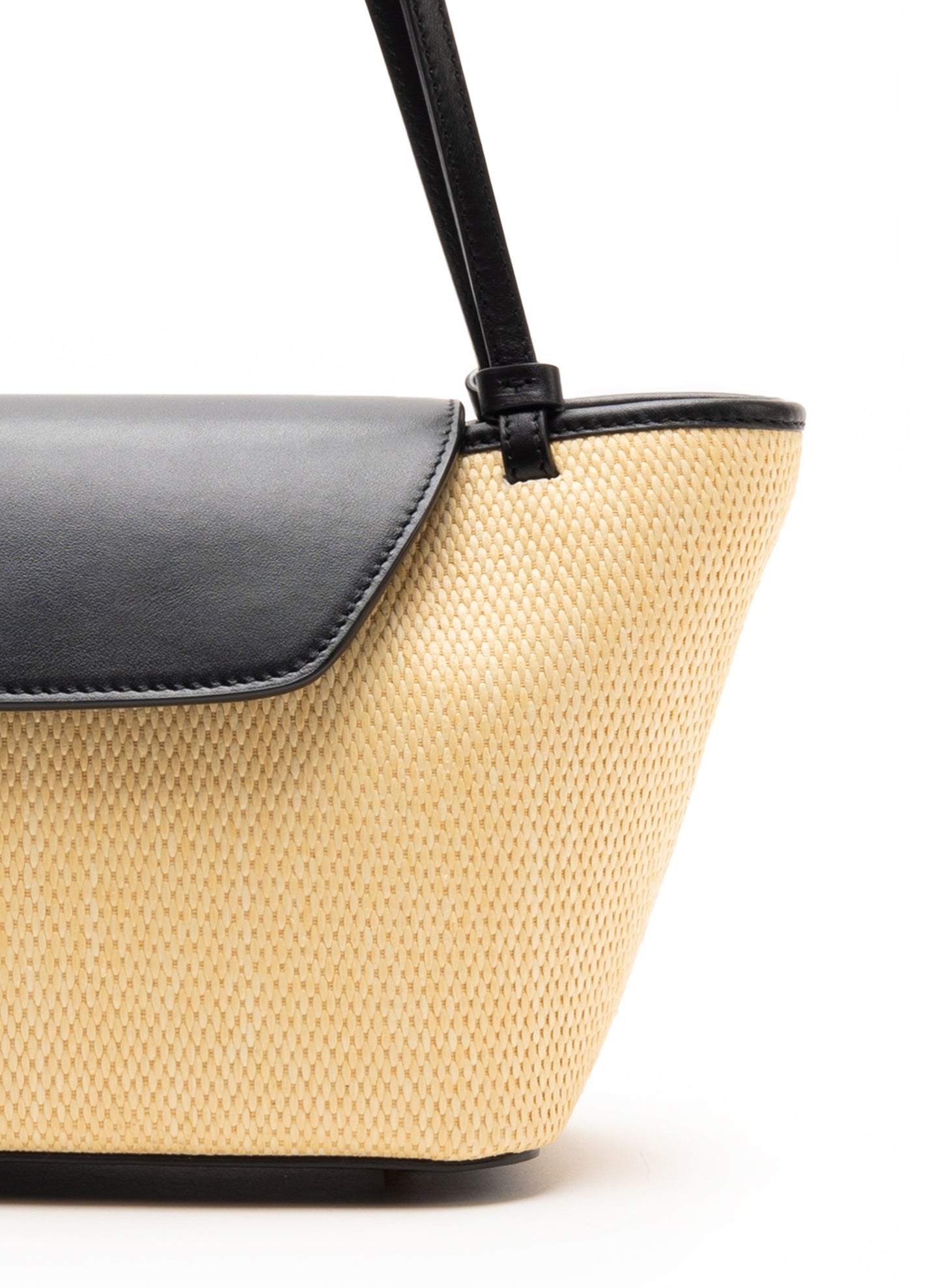 Courrier Tote Raffia/Leather Natural/Black