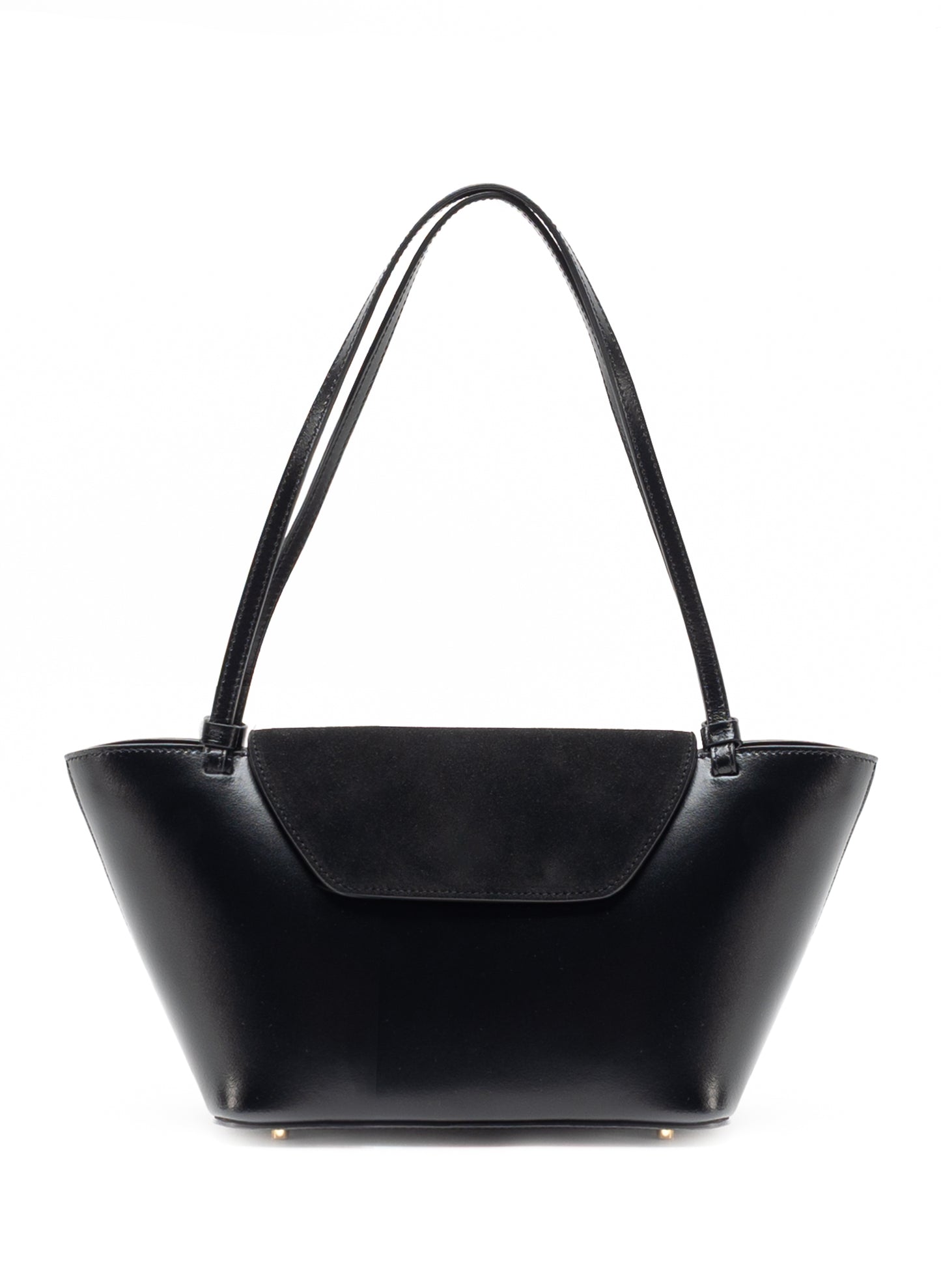 Courrier Tote Daim/cuir Noir