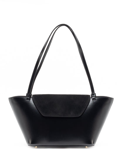 Courrier Tote Daim/cuir Noir