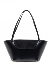 Courrier Tote Daim/cuir Noir