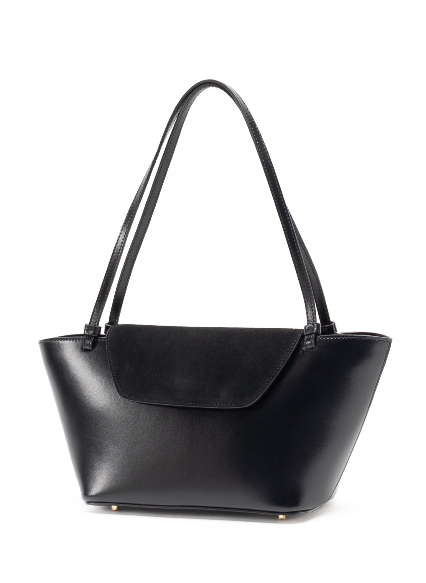 Courrier Tote Daim/cuir Noir