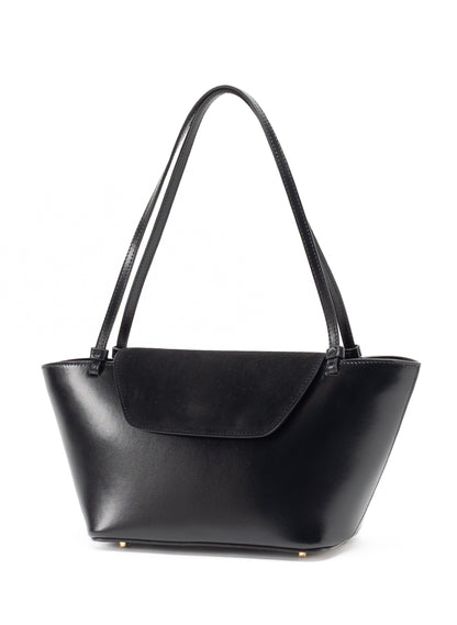 Courrier Tote Daim/cuir Noir