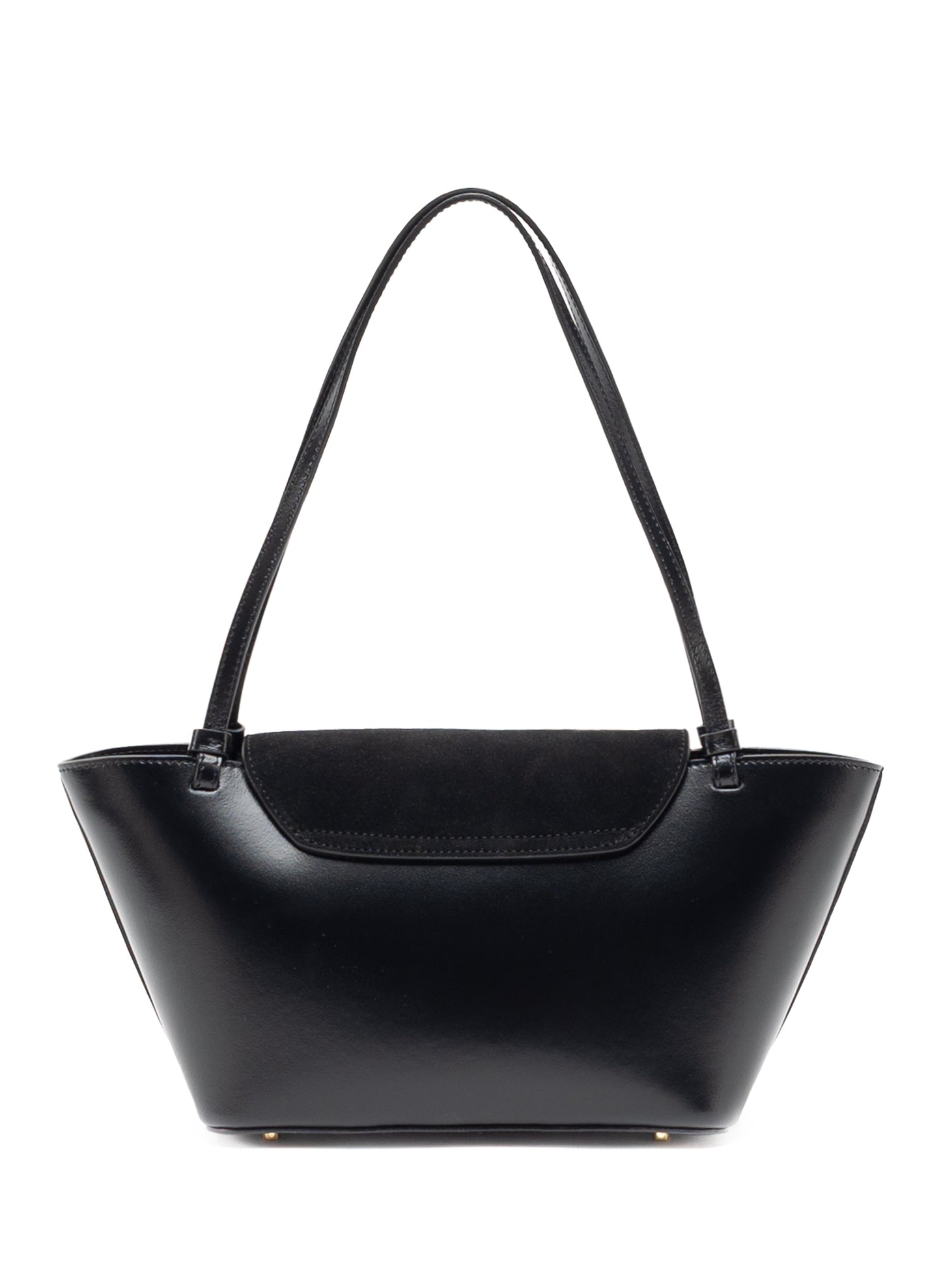 Courrier Tote Daim/cuir Noir