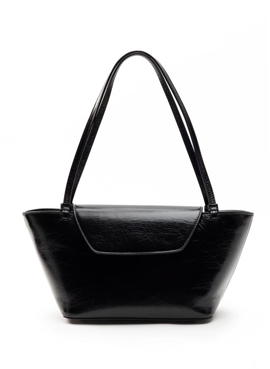 Courrier Tote Vintage Leather Black