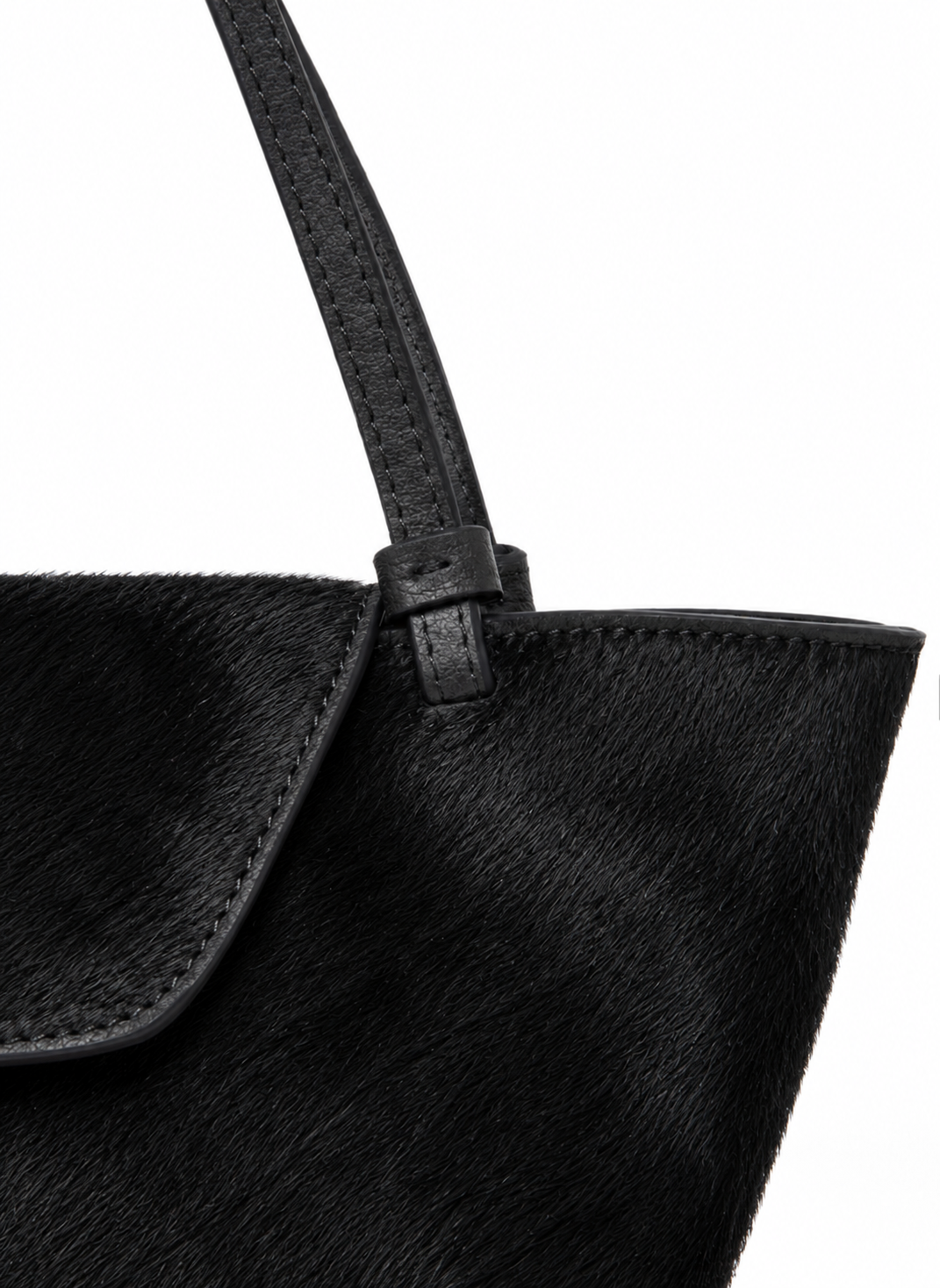 Courrier Tote Calf Leather Black
