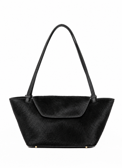 Courrier Tote Calf Leather Black