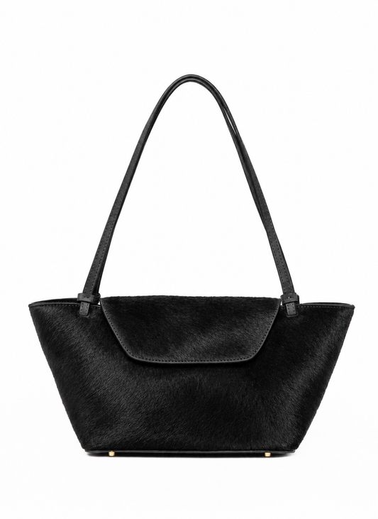 Courrier Tote Calf Leather Black