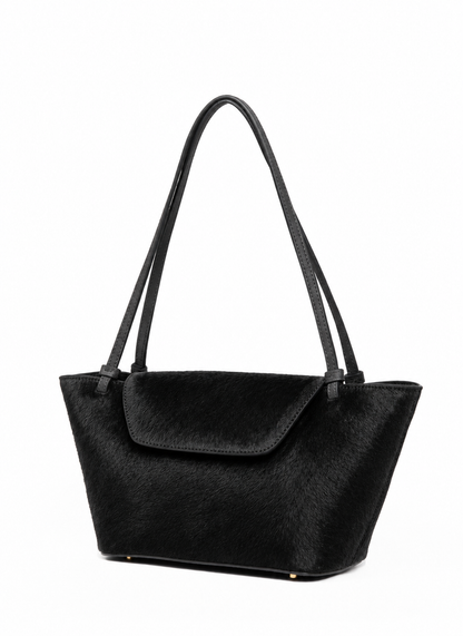 Courrier Tote Calf Leather Black