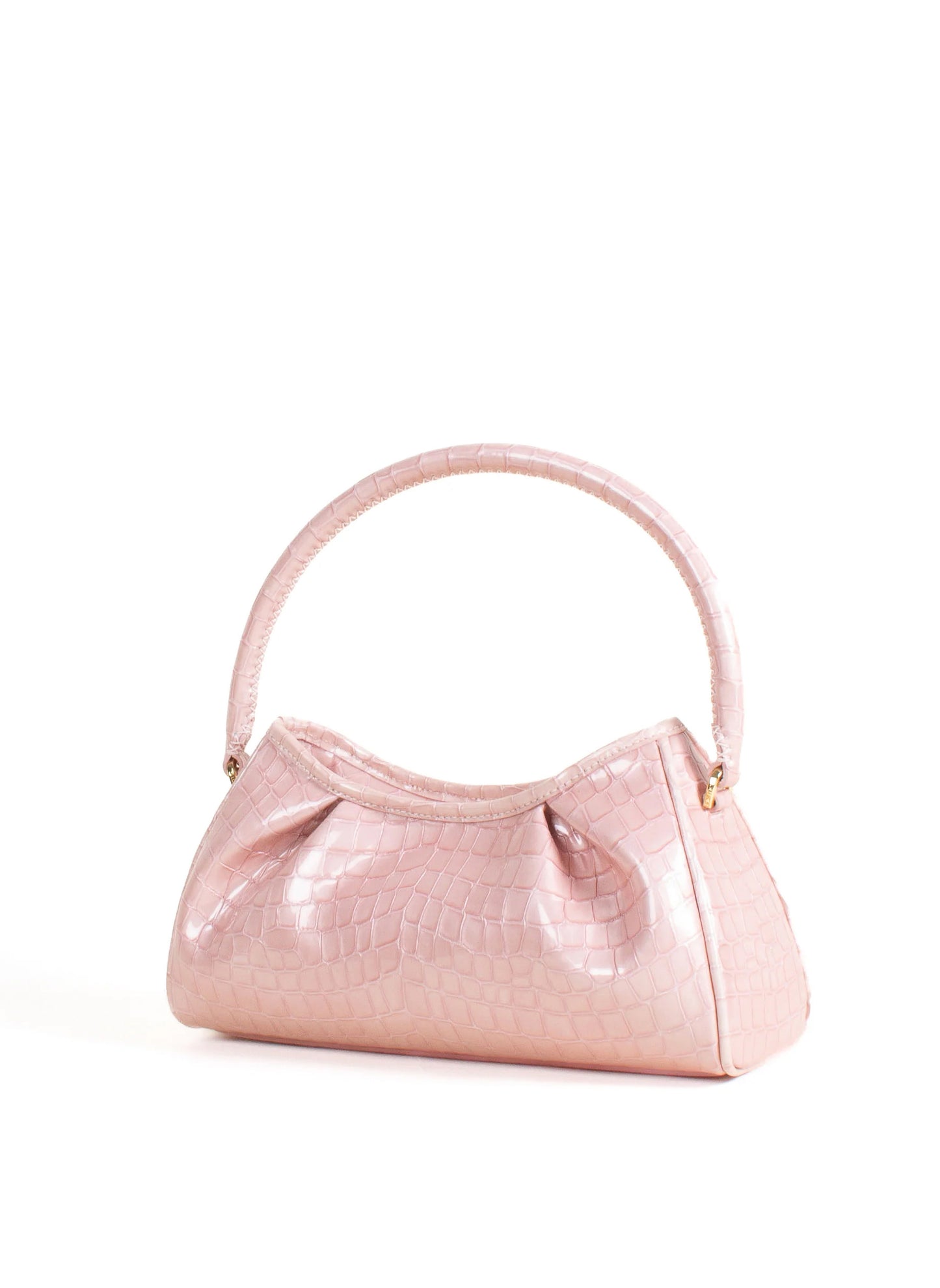 Dimple Croco-Print Pearl Leather Magnolia Pink