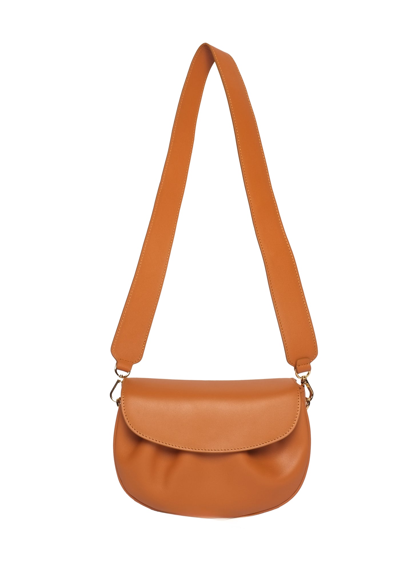 Dimple Flap Cuir Caramel
