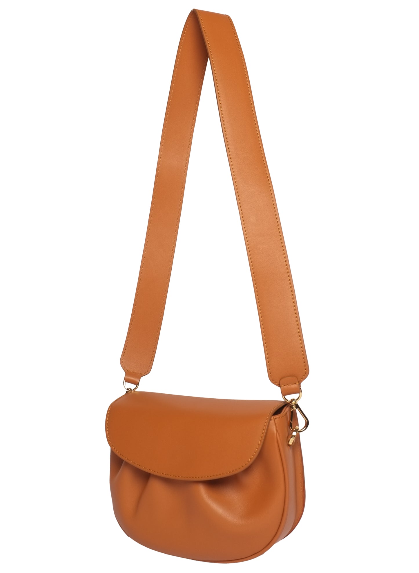 Dimple Flap Cuir Caramel