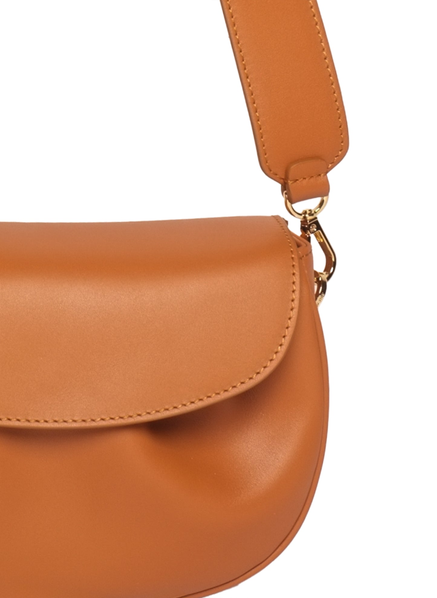 Dimple Flap Cuir Caramel
