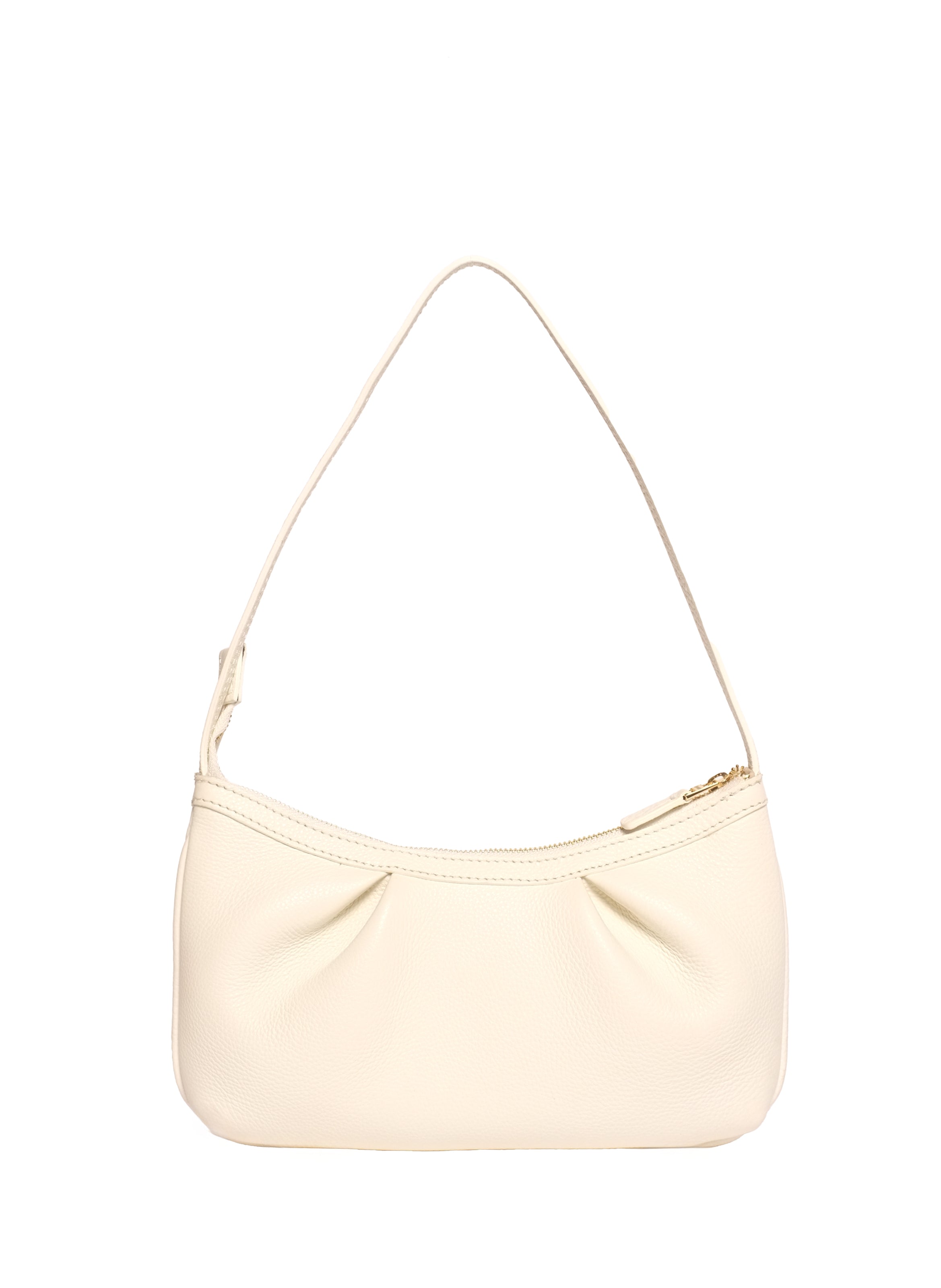 Dimple Pochette Pebbled Leather White – Elleme