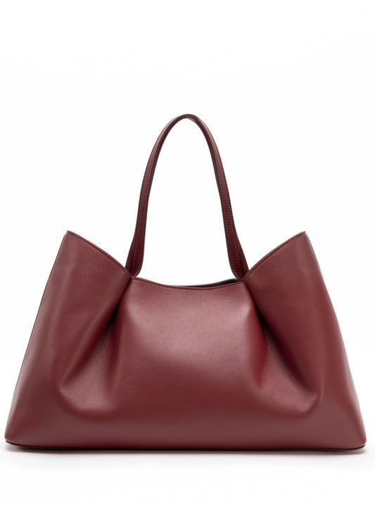 Dimple Tote Leather Burgundy