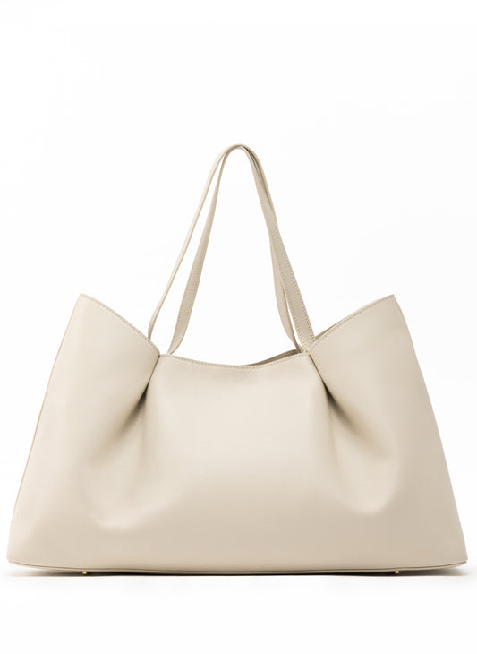 Dimple Tote Leather Sesame