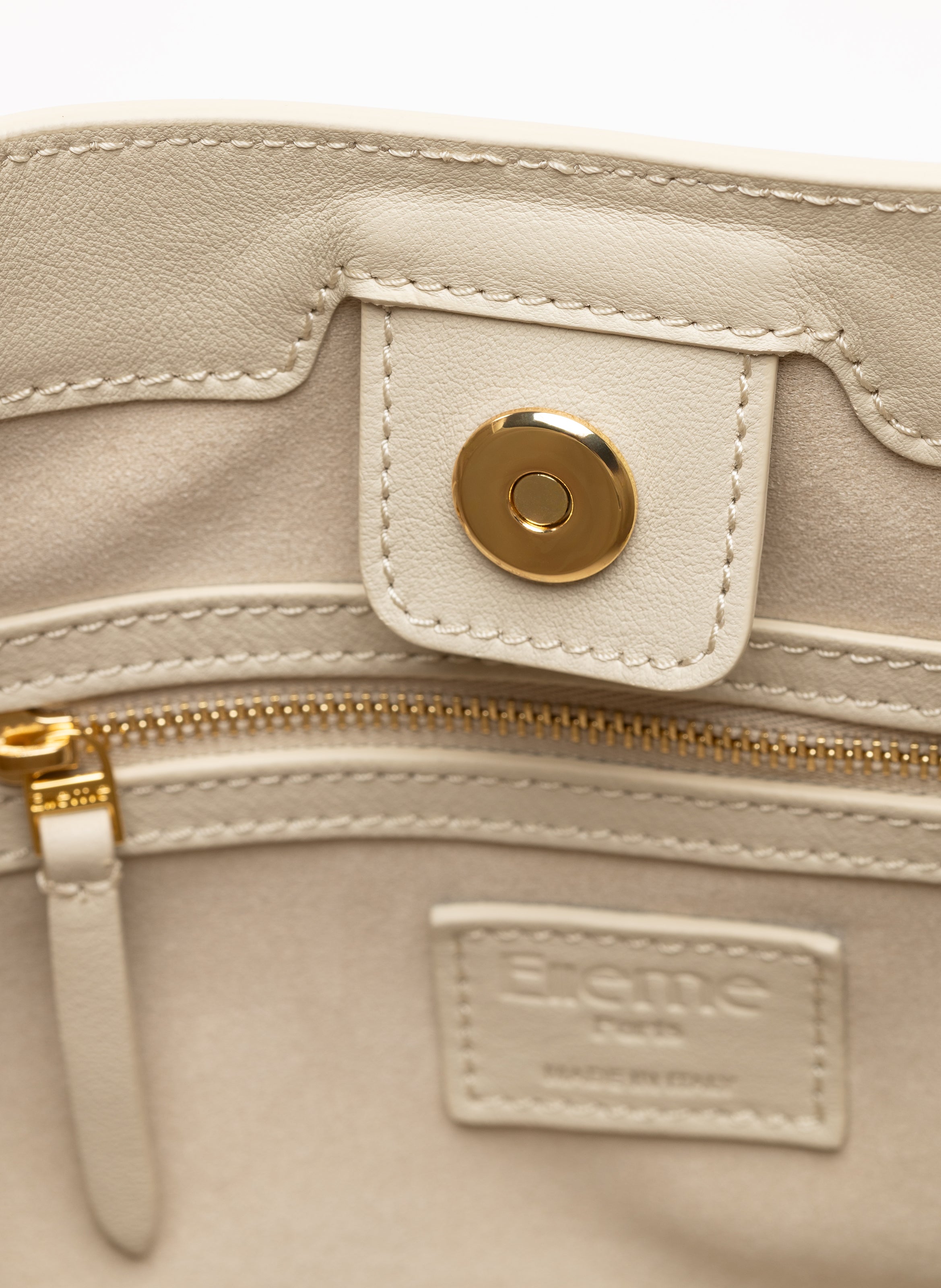Dimple Tote Leather Sesame - Daily Carry Tote - Elleme