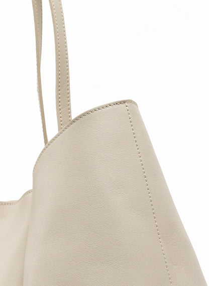 Dimple Tote Leather Sesame