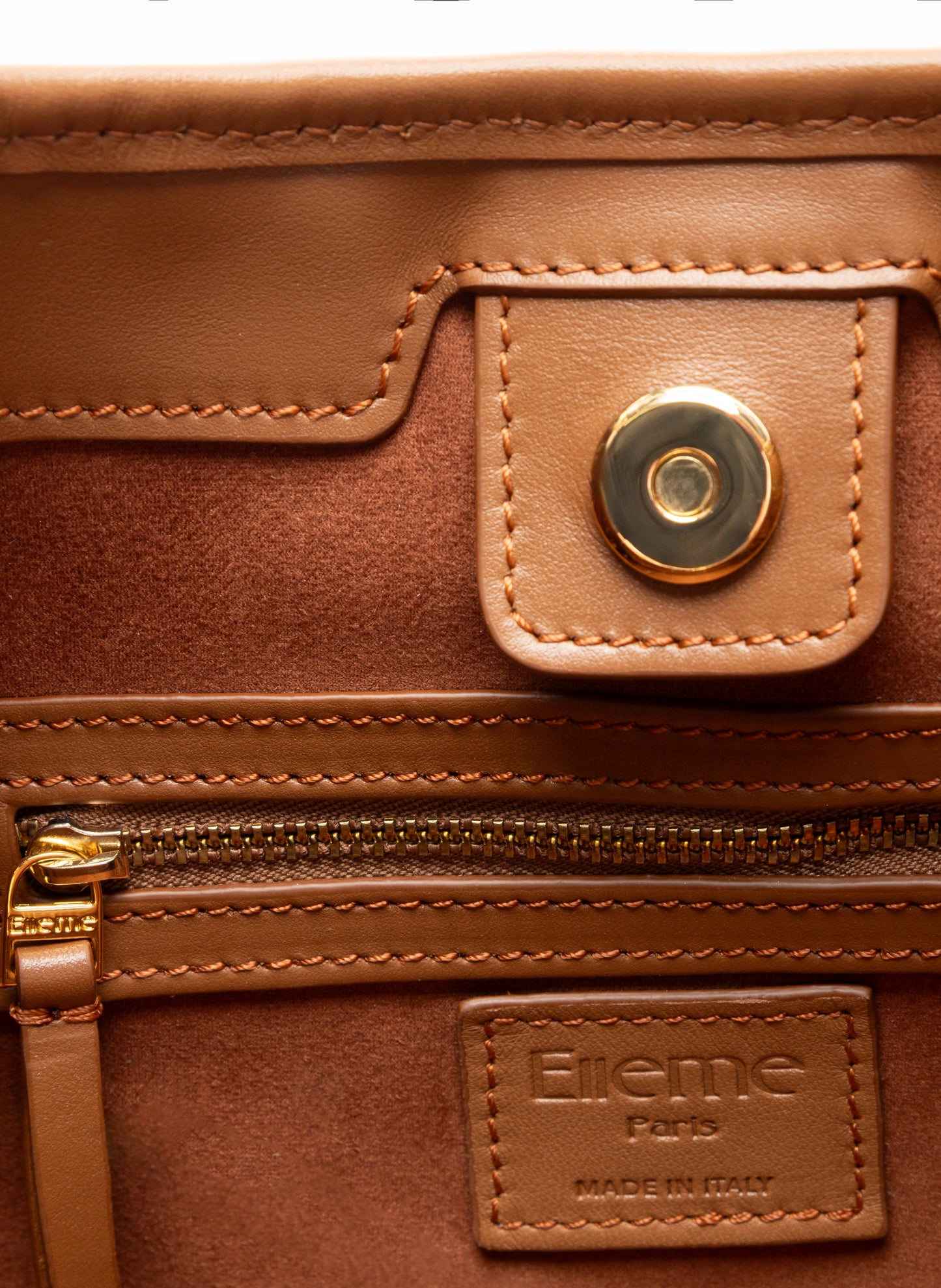 Dimple Tote Canvas/Leather Ecru/Cognac