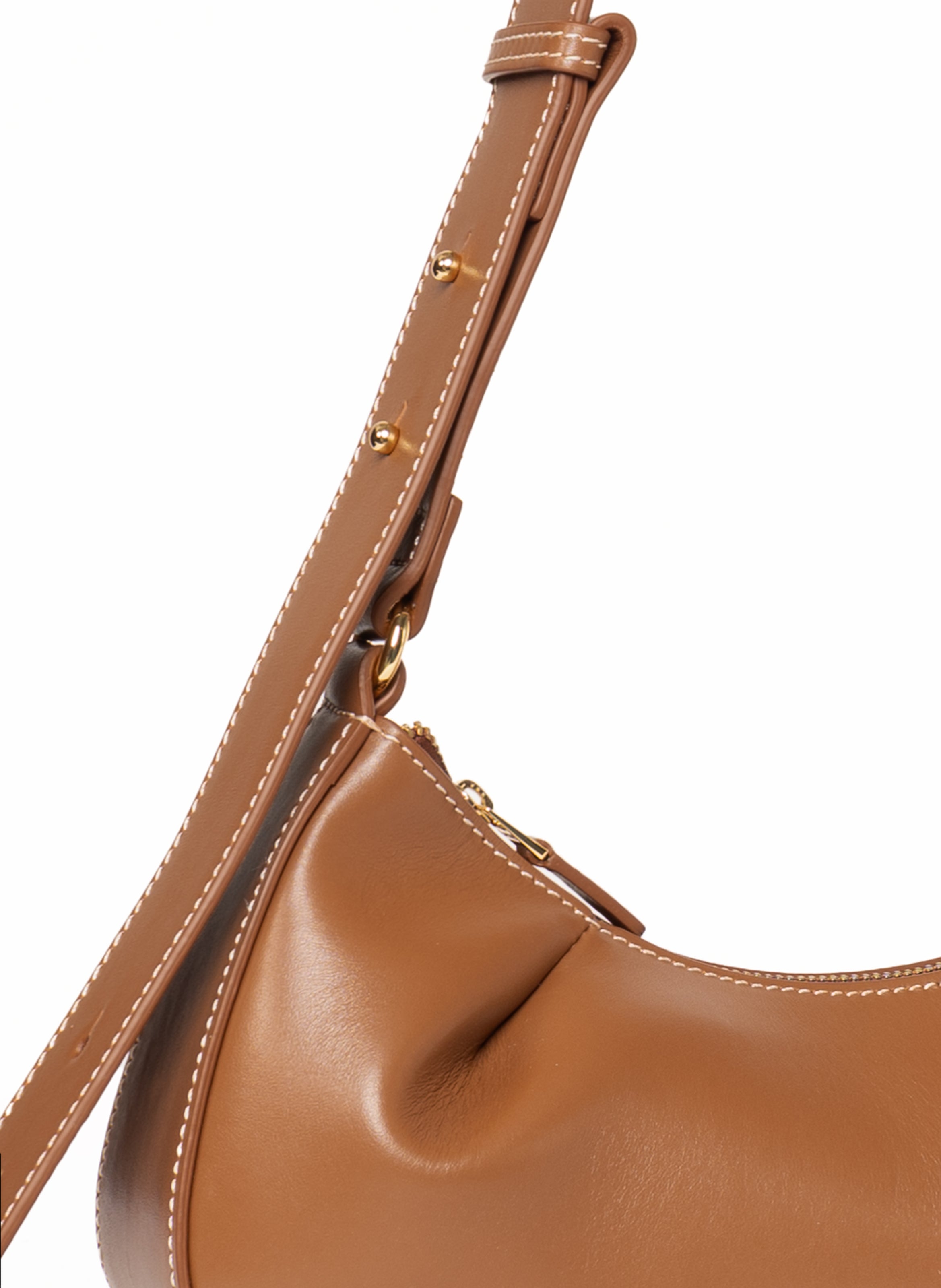 Dimple Moon Small Leather Cognac – Elleme