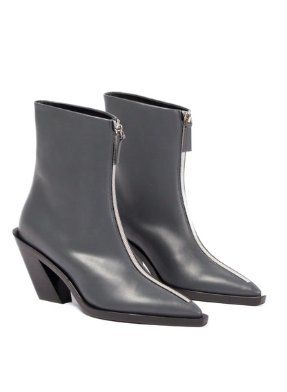 Eclair Zipper Boots Leather Grey