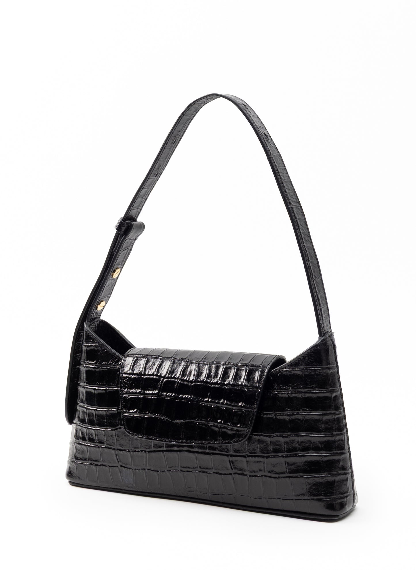 Envelope Croco Leather Black