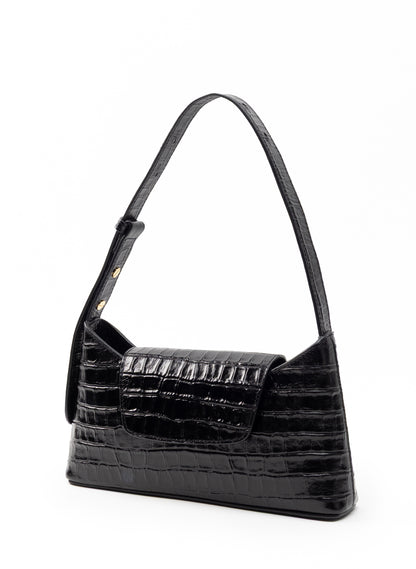 Envelope Croco Leather Black