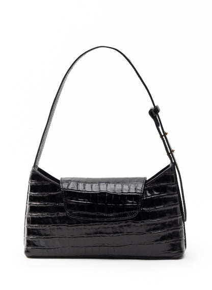 Envelope Croco Leather Black