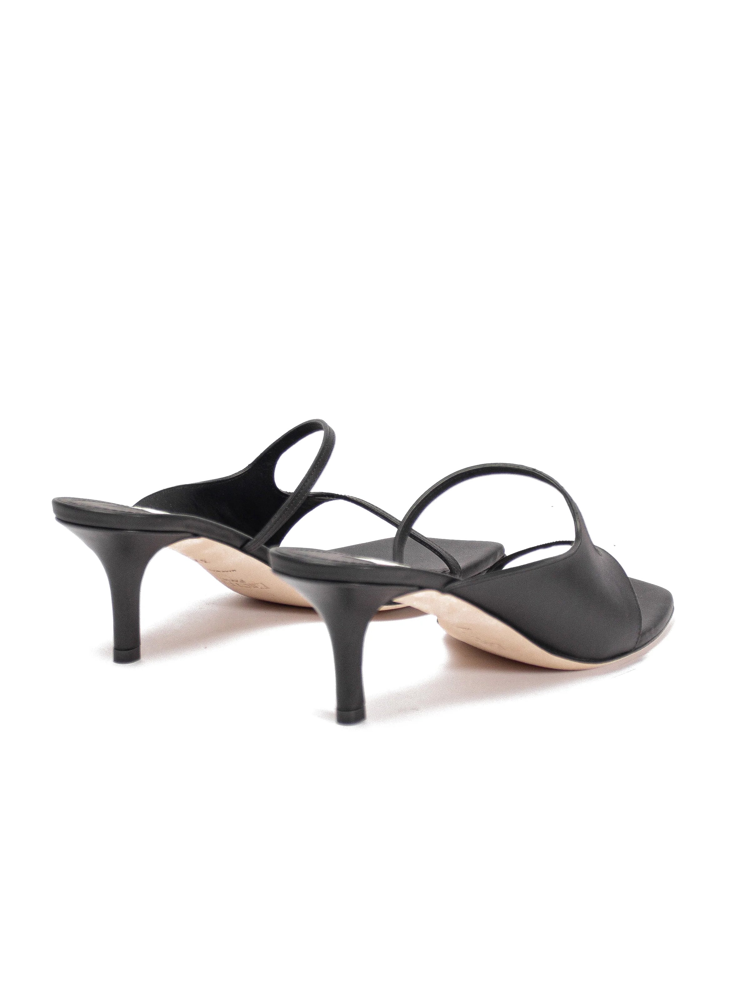 【関税込み】Gemini Slides - Elleme - White/Black - Leather Gemini Heel Sandal Leather Black – Elleme