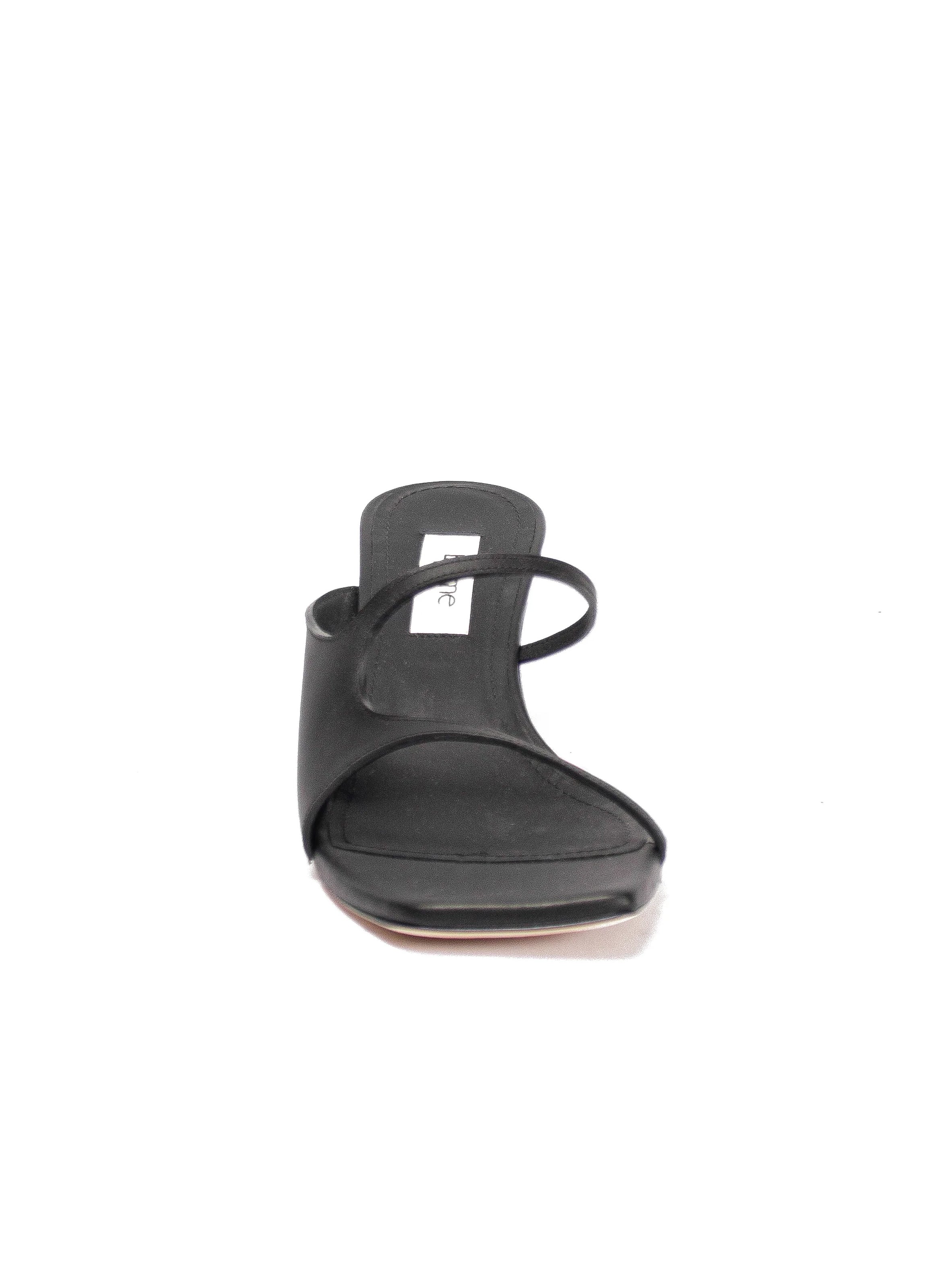 【関税込み】Gemini Slides - Elleme - White/Black - Leather Gemini Heel Sandal Leather Black – Elleme