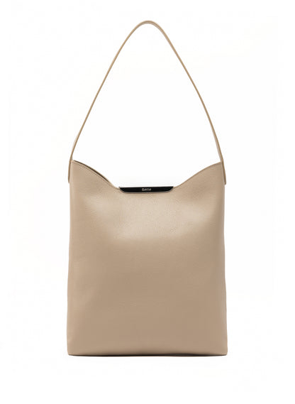 Gemini Pebbled Leather Taupe - Silver