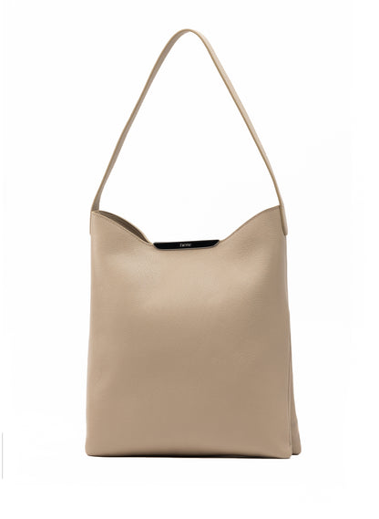 Gemini Pebbled Leather Taupe - Silver