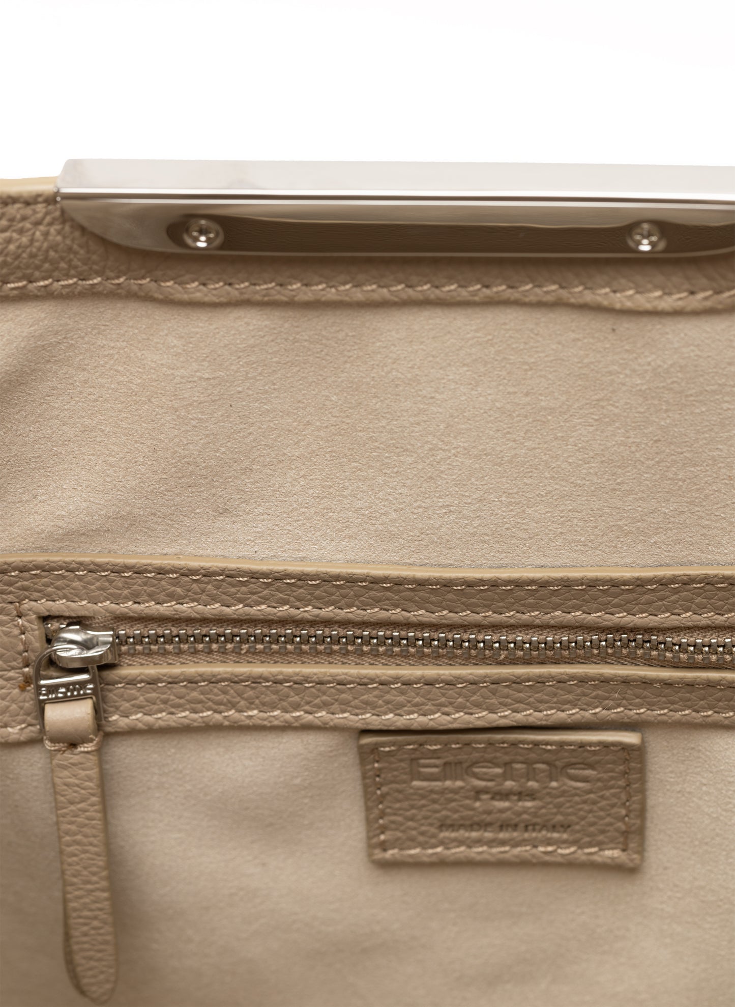 Gemini Pebbled Leather Taupe - Silver