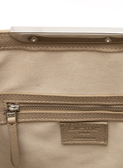 Gemini Pebbled Leather Taupe - Silver
