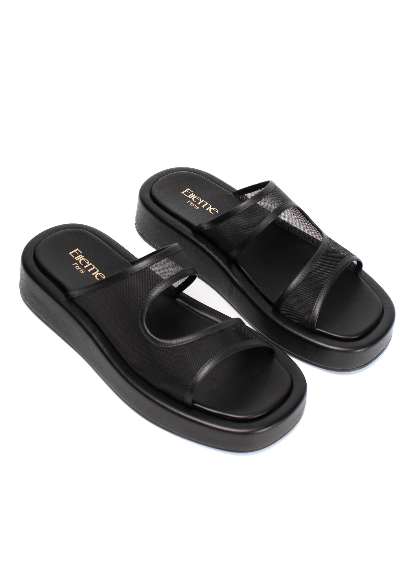 Pantoufle Gemini Slingback Mesh Tissu noir
